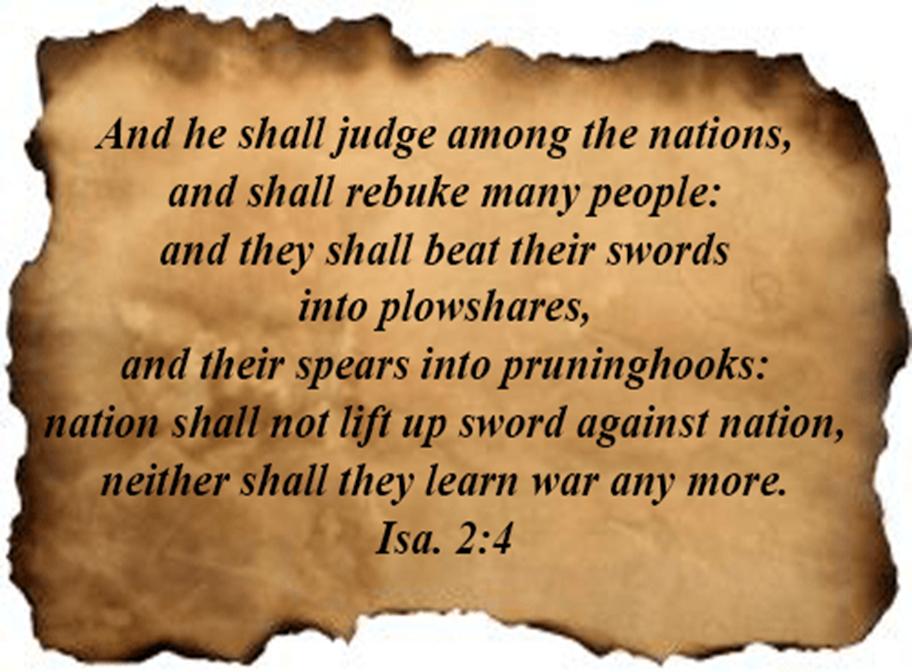 He shall judge between the nations ? Milo