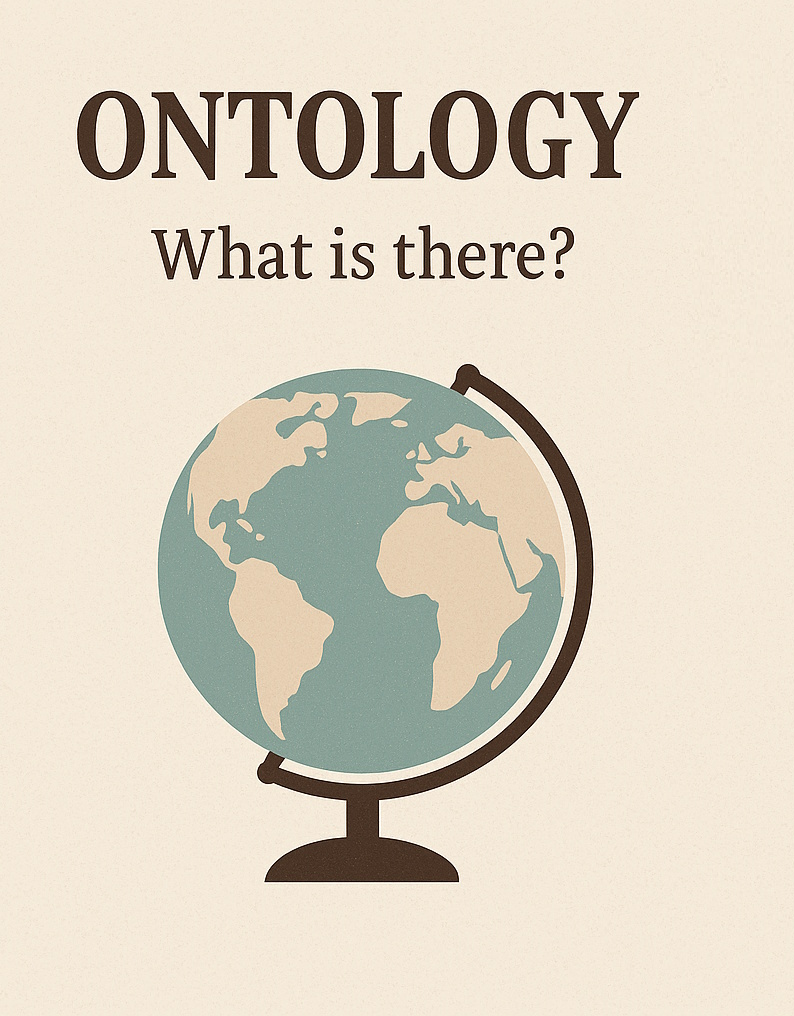 Ontology — What is there? A globe asking what exists in law.
